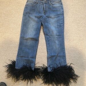 Alice + Olivia Tasha Feather Jeans Size 28 NWOT